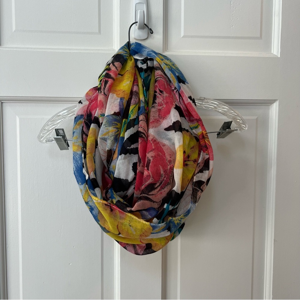 Brand New with Tags - Multi Color Floral Infinity Scarf - Polyester- NWT